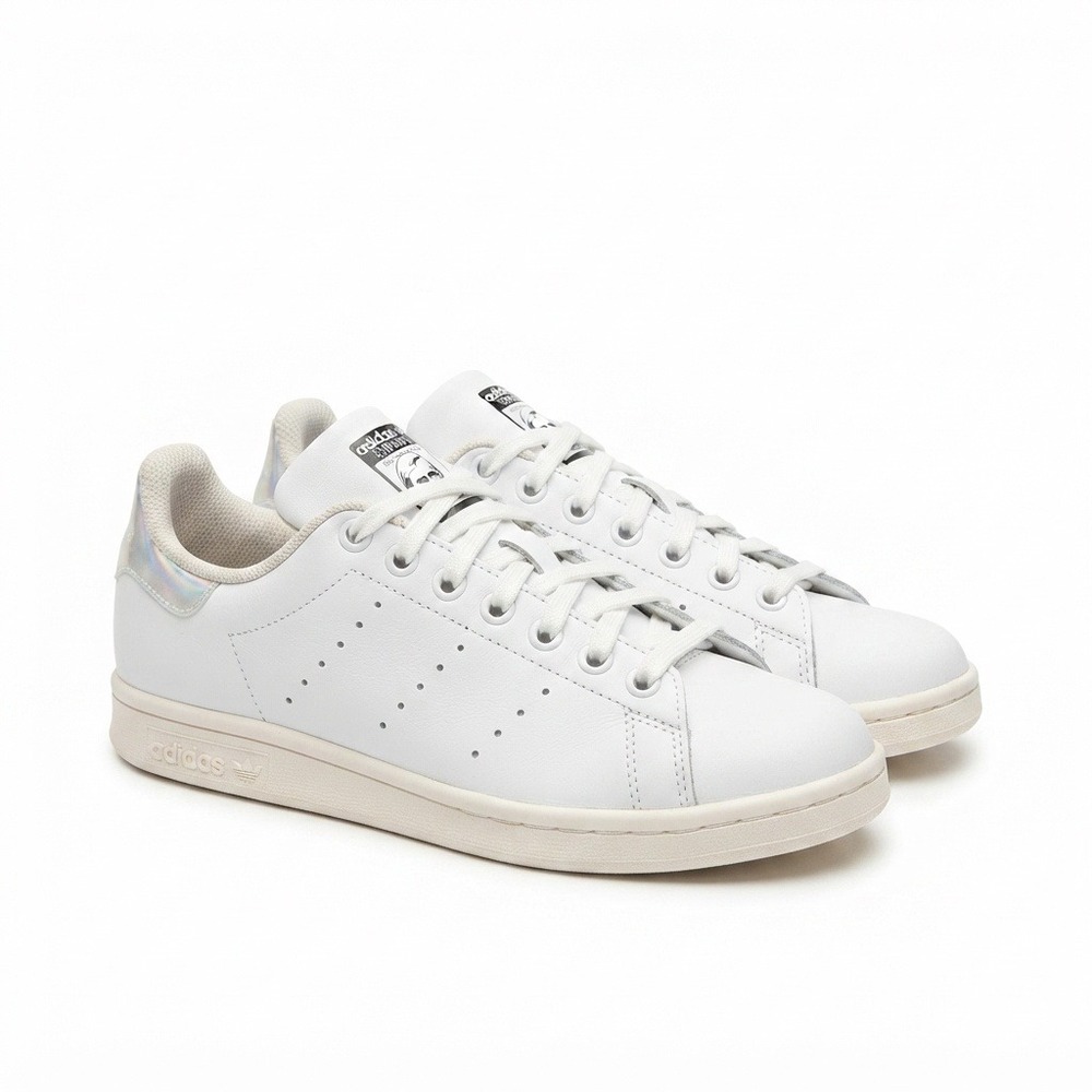 Adidas Stan Smith Sneakers Womens 5 White Iridescent Hologram Classic Shoes